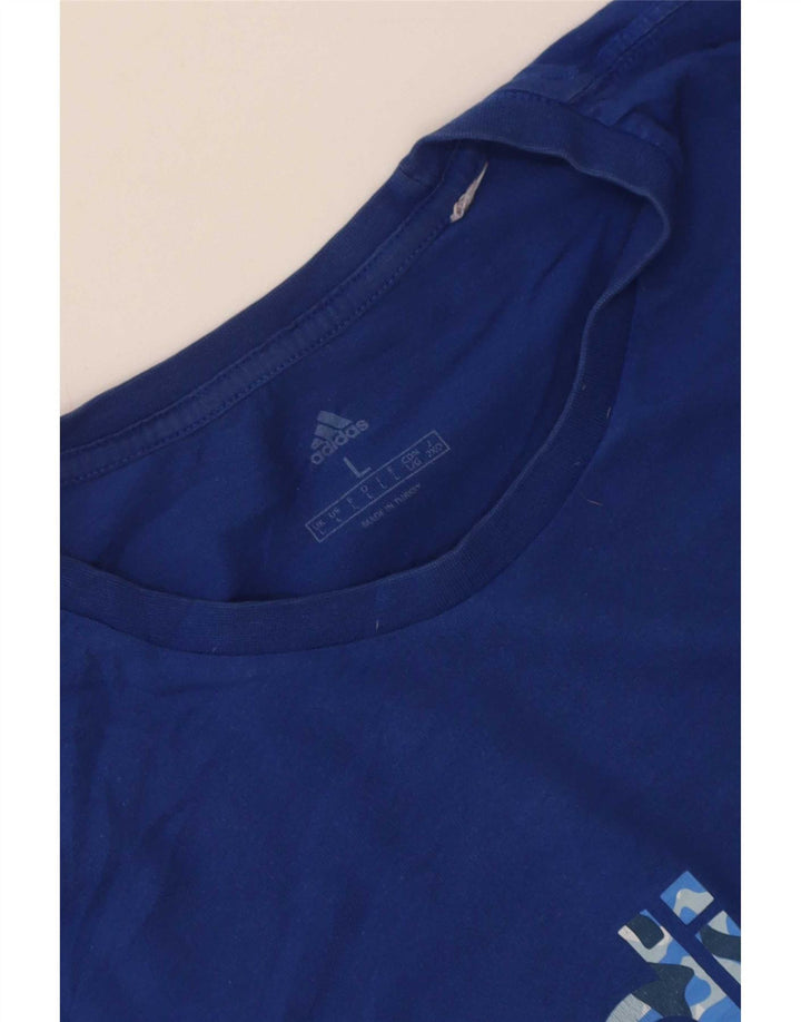 Adidas Mens Graphic T-Shirt Top Large Blue