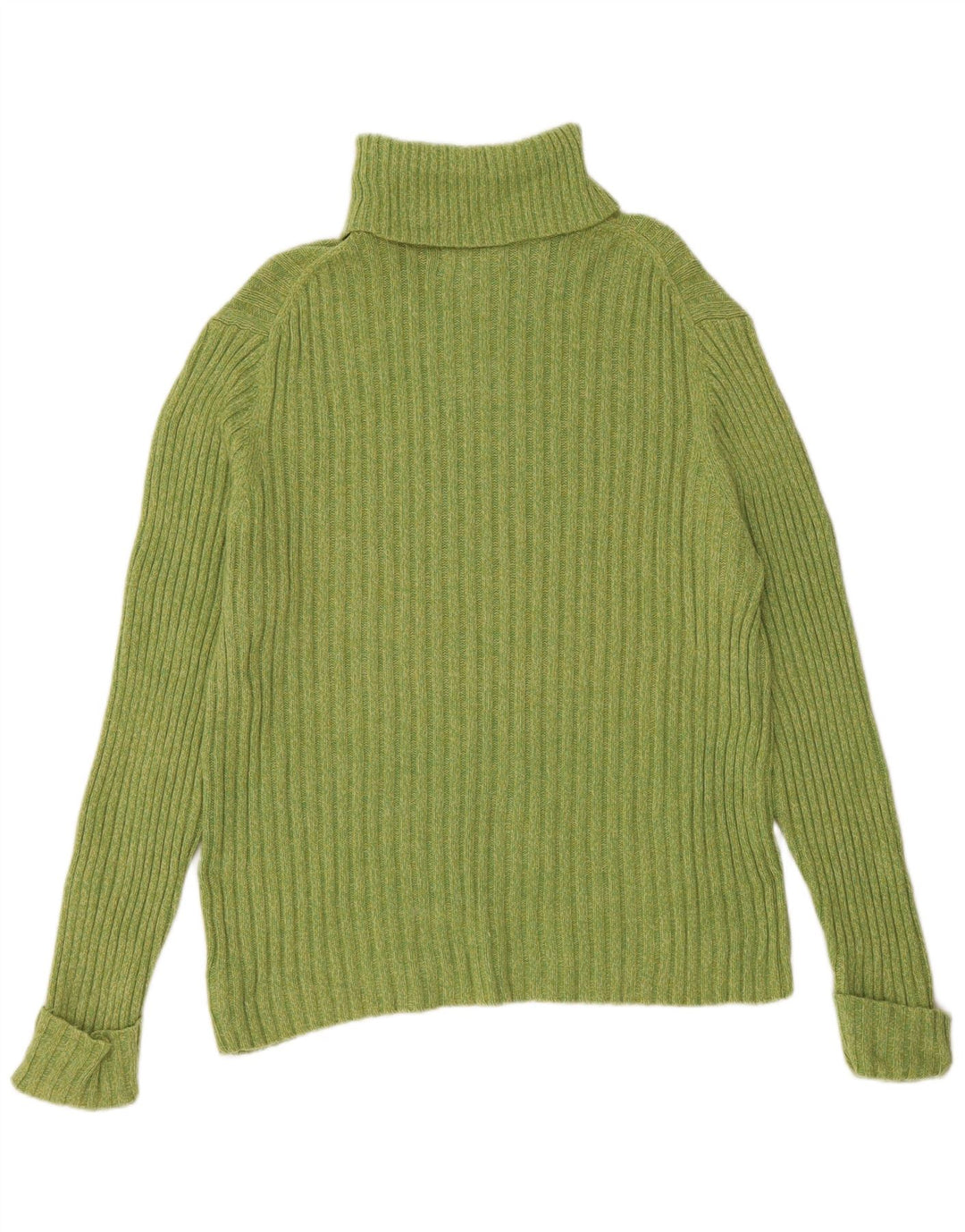 EDDIE BAUER Womens Roll Neck Jumper Sweater UK 18 XL Green Cotton