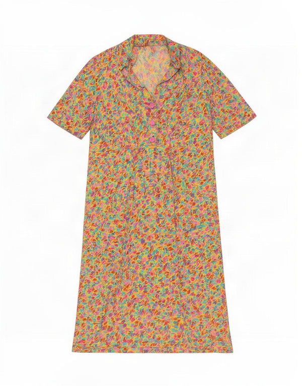 Vintage Womens Shift Dress UK 14 Large Multicoloured Floral