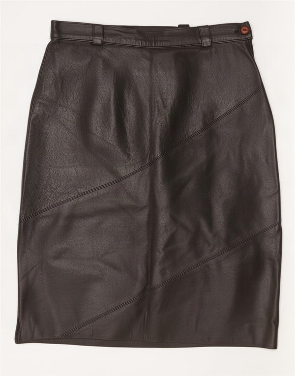 Compagnia Womens Leather Skirt IT 44 Medium W28 Black