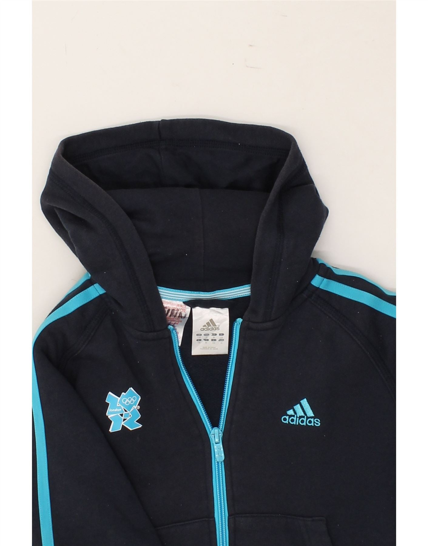 ADIDAS Boys London 2012 Graphic Zip Hoodie Sweater 7-8 Years
