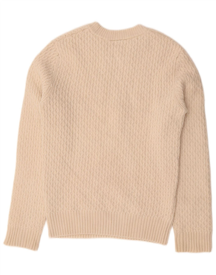 Lacoste Mens Regular Fit Crew Neck Jumper Sweater Size 3 Small Off White