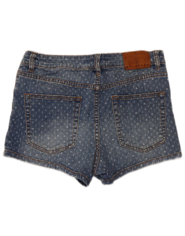 Billabong Womens Denim Shorts W28 Medium Blue Spotted Cotton