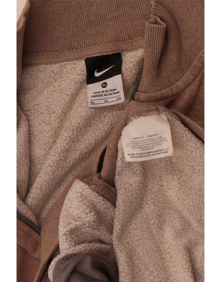 Nike Mens Saint John's University Zip Neck Sweatshirt Jumper XL Beige
