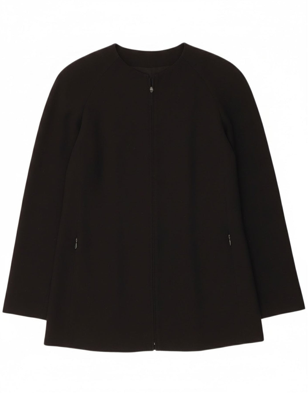 Giorgio Armani Womens Full Zip Blazer Jacket IT 38 XS Black Virgin Wool