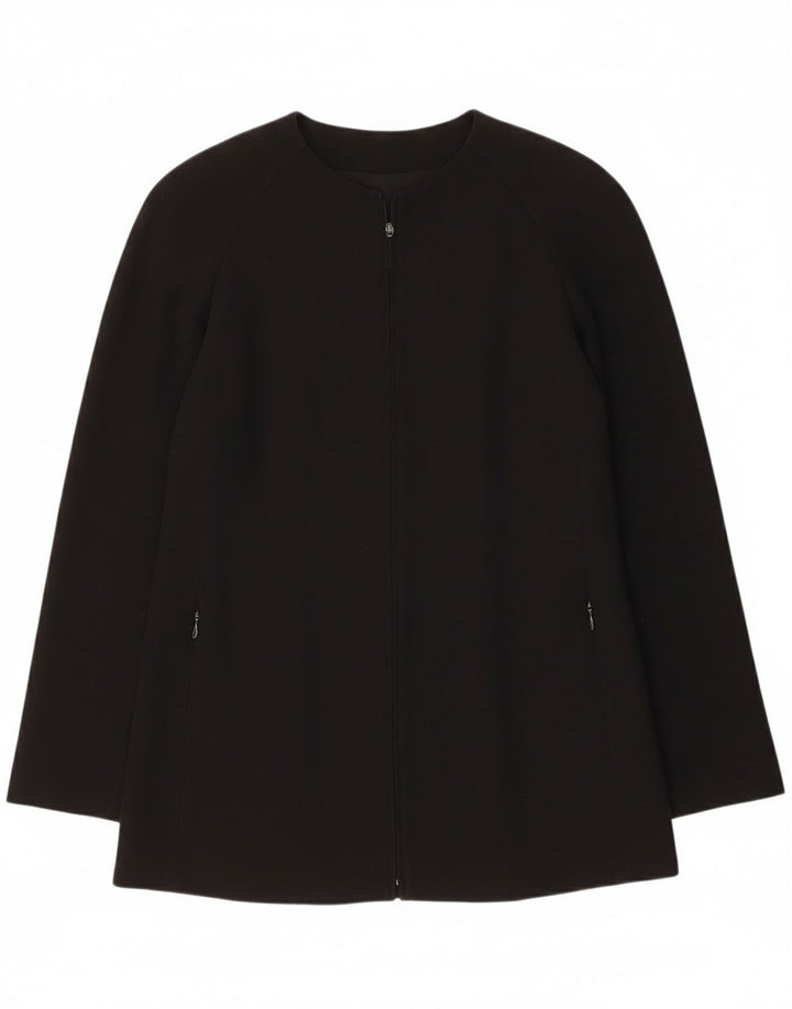 Giorgio Armani Womens Full Zip Blazer Jacket IT 38 XS Black Virgin Wool