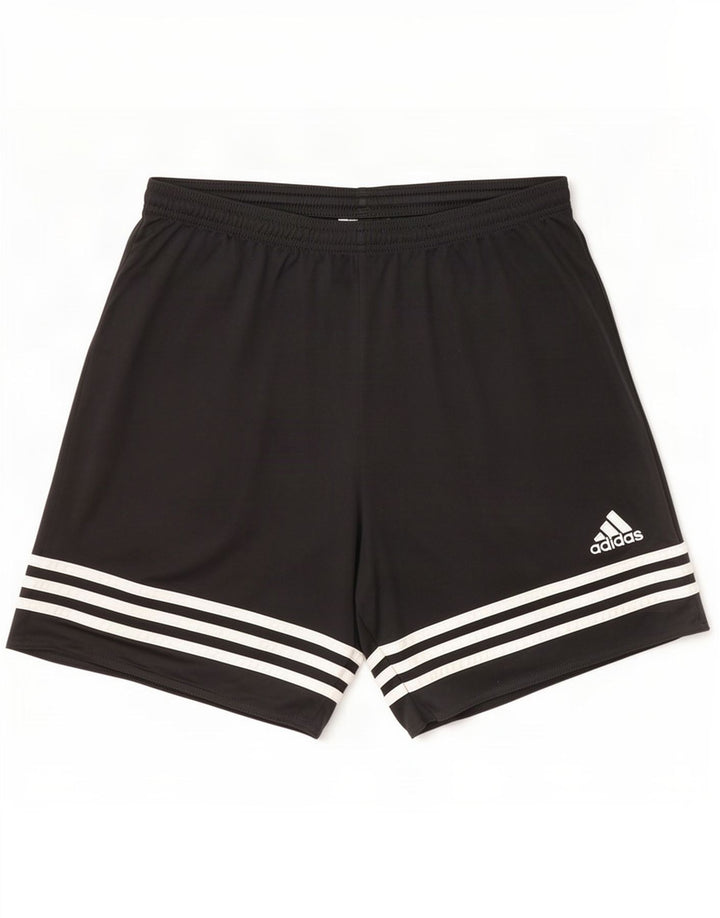 Adidas Mens Climalite Sport Shorts Large Black Striped Polyester