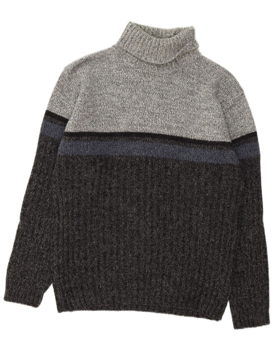 C&A Mens Canda Roll Neck Jumper Sweater Large Grey Colourblock