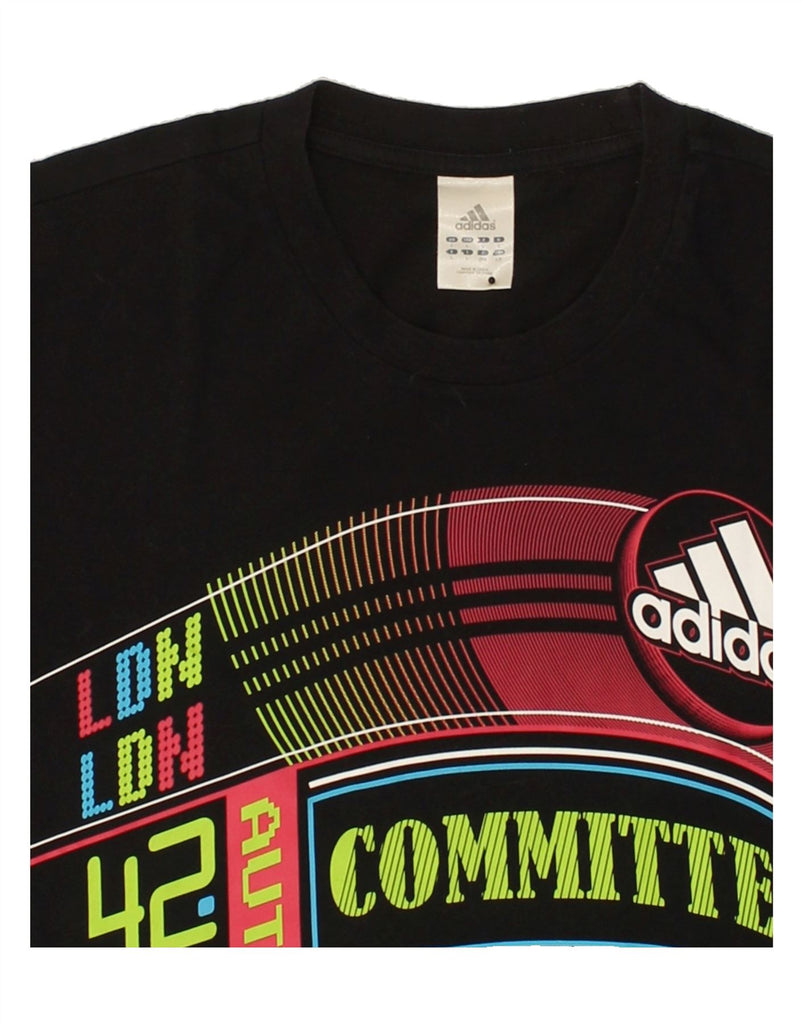 ADIDAS Mens Graphic T-Shirt Top Large Black Cotton | Vintage Adidas | Thrift | Second-Hand Adidas | Used Clothing | Messina Hembry 