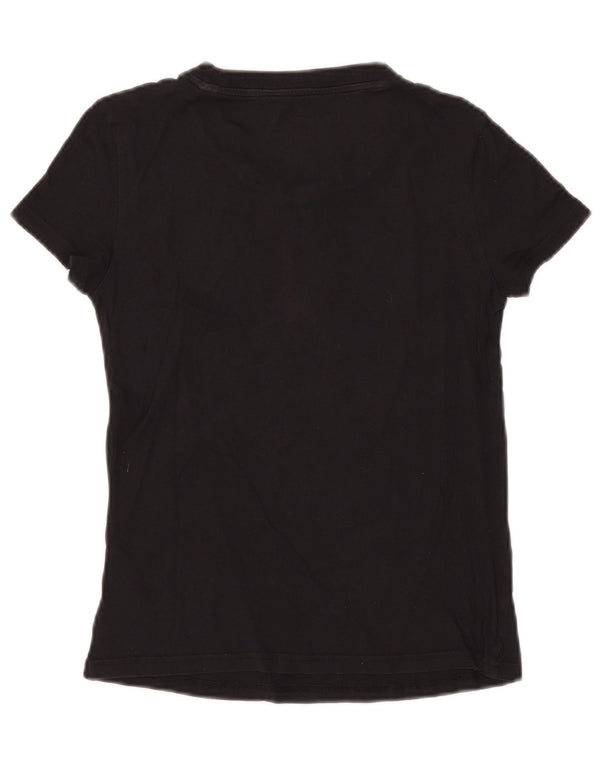 Adidas Womens Crop Graphic T-Shirt Top UK 4/6 XS Black Cotton