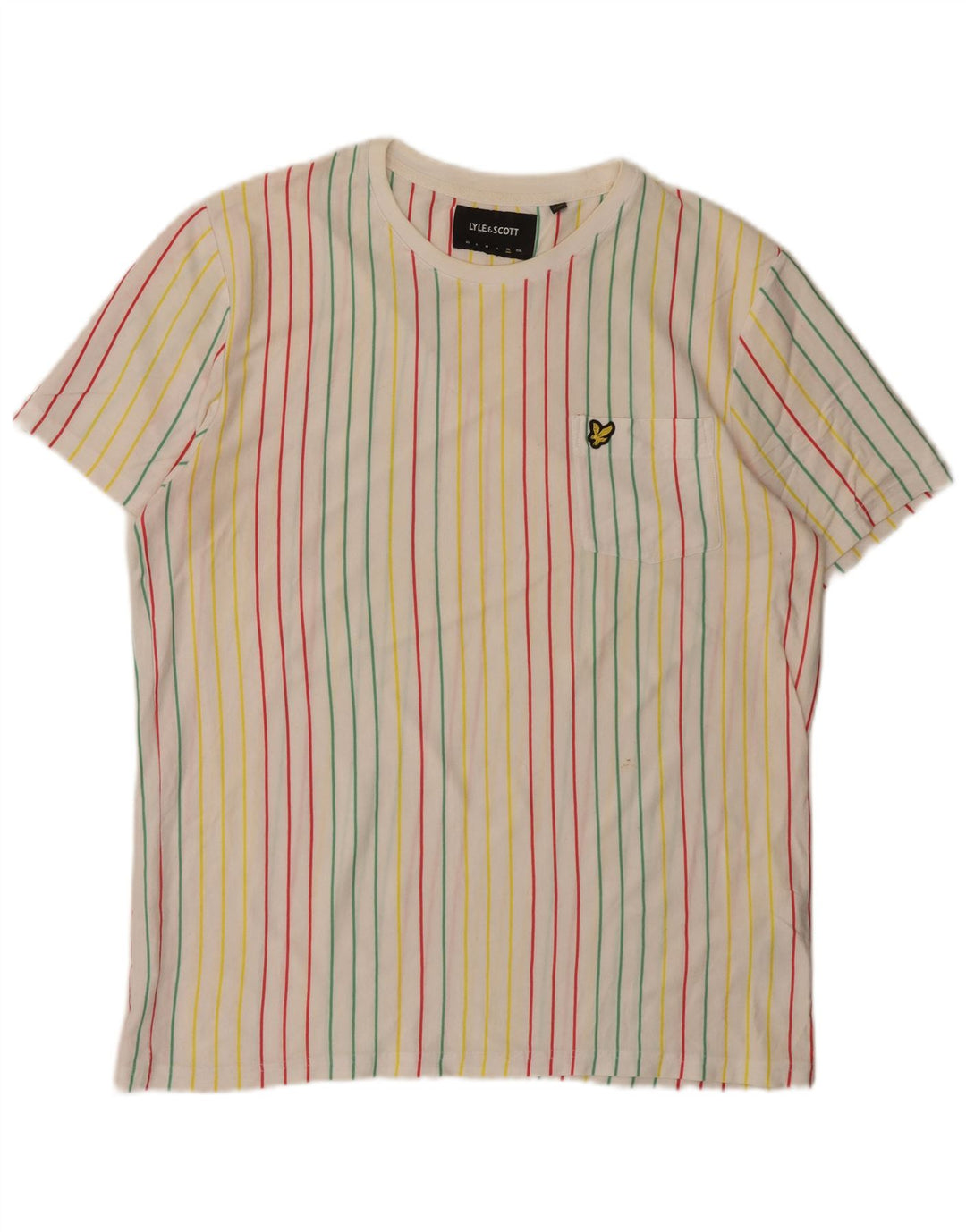 Lyle & Scott Mens T-Shirt Top XL Multicoloured Striped Cotton