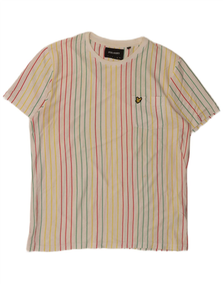 Lyle & Scott Mens T-Shirt Top XL Multicoloured Striped Cotton
