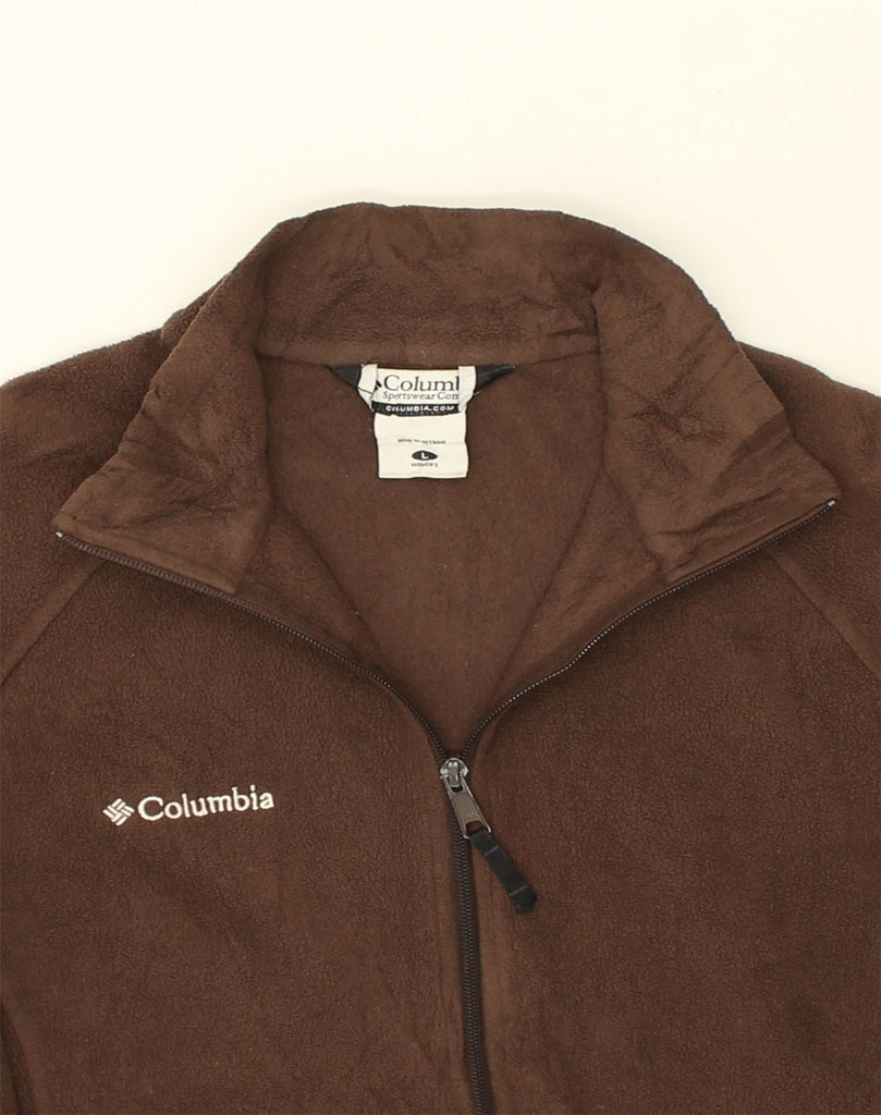 COLUMBIA Womens Fleece Jacket UK 16 Large Brown Polyester | Vintage Columbia | Thrift | Second-Hand Columbia | Used Clothing | Messina Hembry 