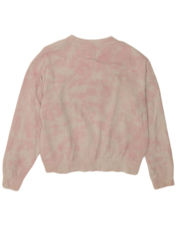 Billabong Womens Graphic Sweatshirt Jumper UK 14 Medium Pink Tie Dye
