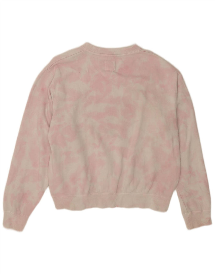 Billabong Womens Graphic Sweatshirt Jumper UK 14 Medium Pink Tie Dye