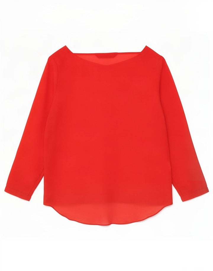 Zara Womens See Through Blouse Top UK 10 Small Red Polyester