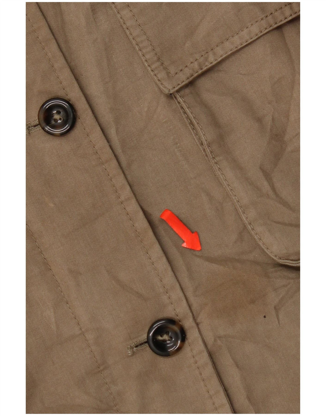 Massimo Dutti Womens Hooded Parka Jacket UK 14 Medium Khaki Cotton