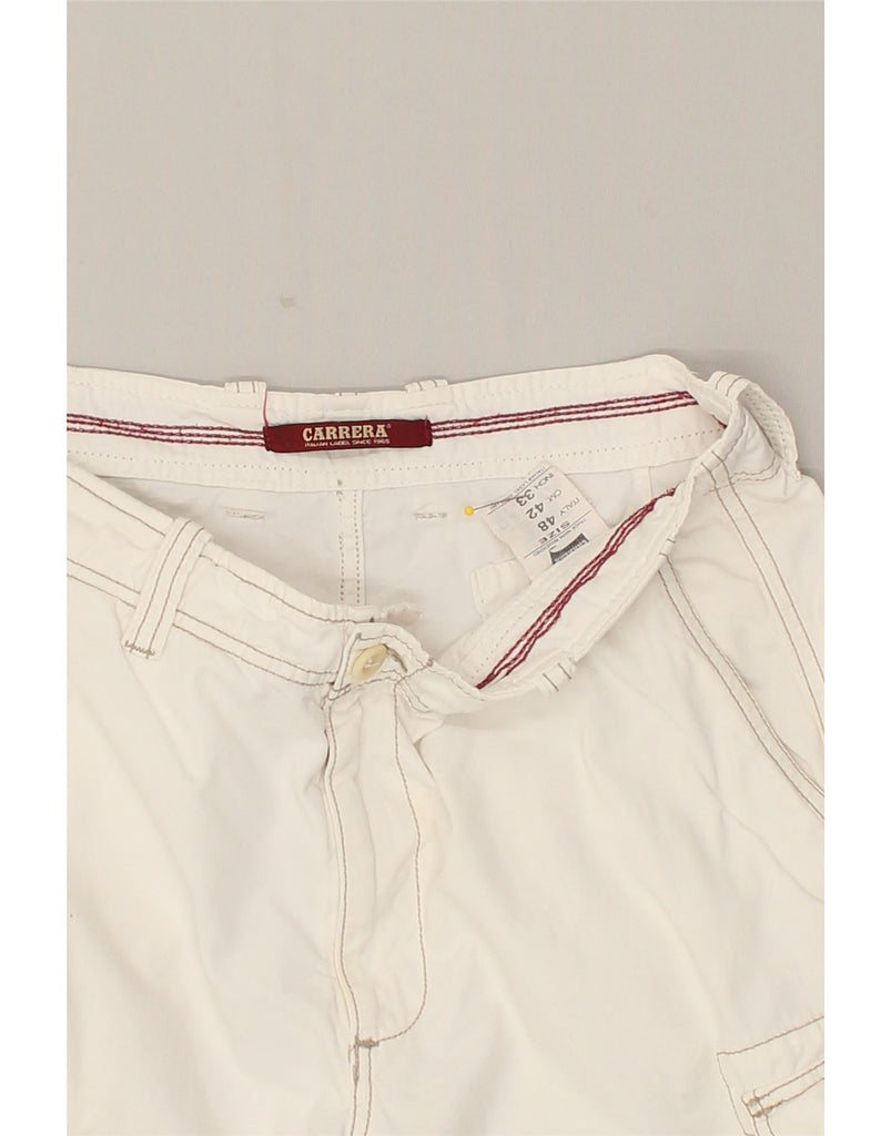 CARRERA Mens Cargo Shorts IT 48 Medium W30  White Cotton | Vintage Carrera | Thrift | Second-Hand Carrera | Used Clothing | Messina Hembry 