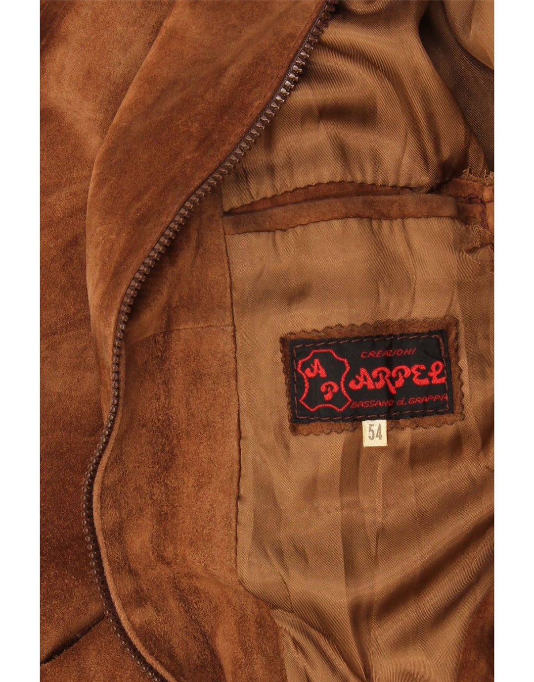 Vintage Mens Suede Bomber Jacket IT 54 2XL Beige
