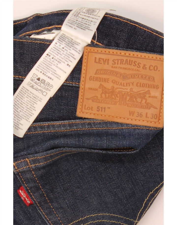Levi's Mens 511 Slim Jeans W36 L30 Navy Blue Cotton