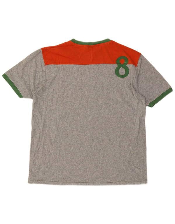 Woolrich Mens Graphic T-Shirt Top XL Grey Colourblock Cotton