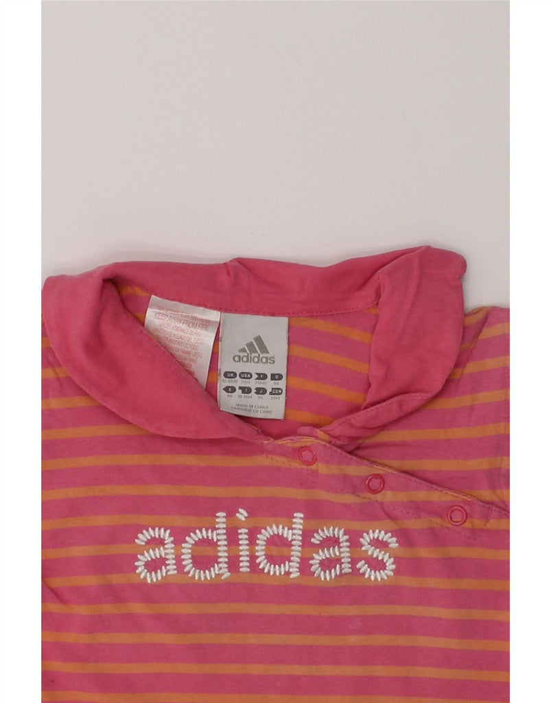 ADIDAS Baby Girls Graphic Polo Dress 12-18 Months Pink Striped | Vintage Adidas | Thrift | Second-Hand Adidas | Used Clothing | Messina Hembry 