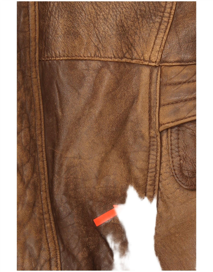 Vintage Mens Leather Jacket UK 40 Large Brown