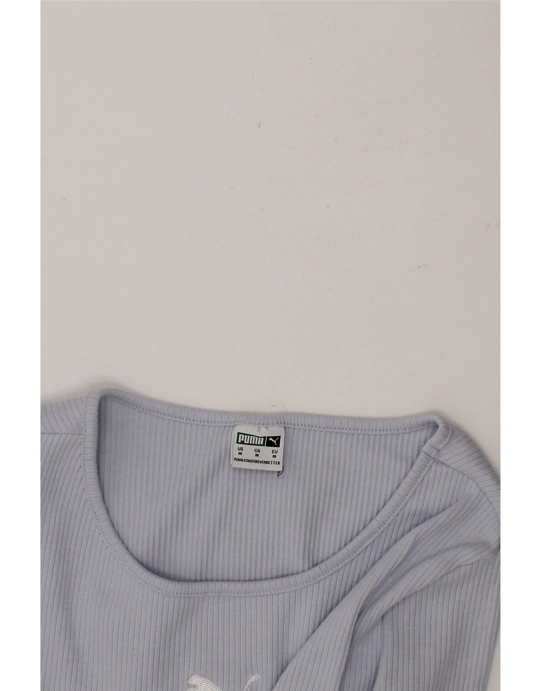 PUMA Womens Crop Graphic T-Shirt Top UK 12 Medium Grey Vintage Puma and Second-Hand Puma from Messina Hembry 