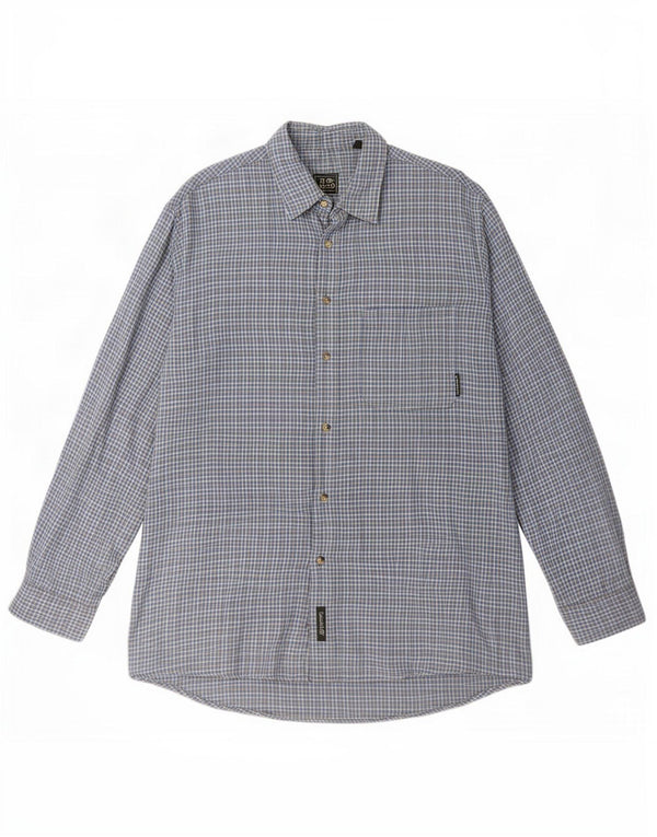 Timberland Mens Flannel Shirt Large Blue Check Cotton