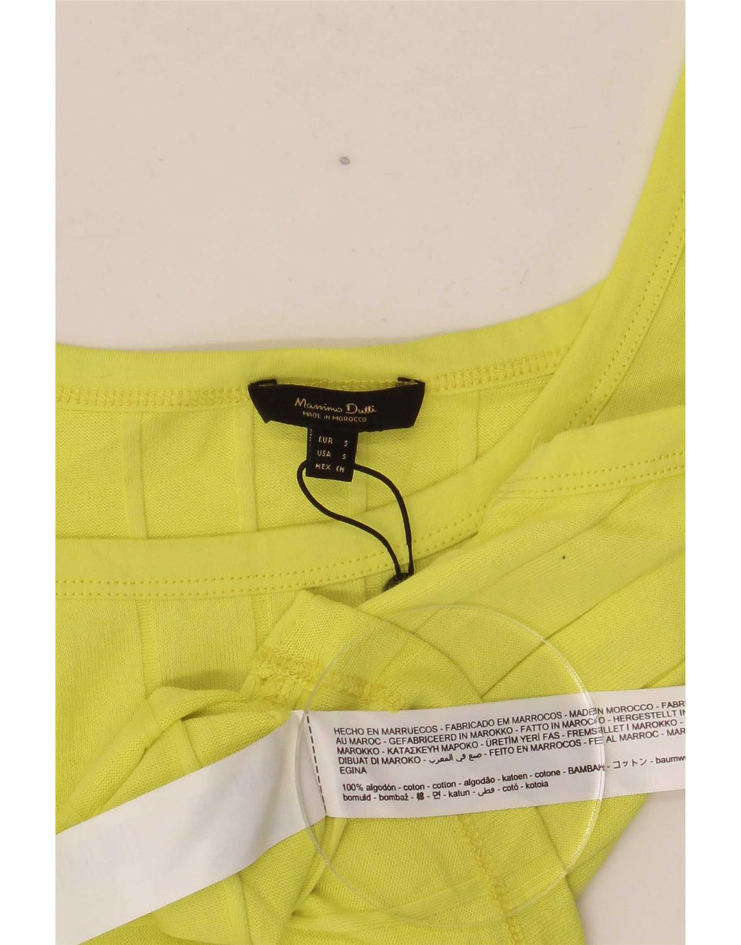 Massimo Dutti Womens Vest Top UK 8 Small Yellow Cotton