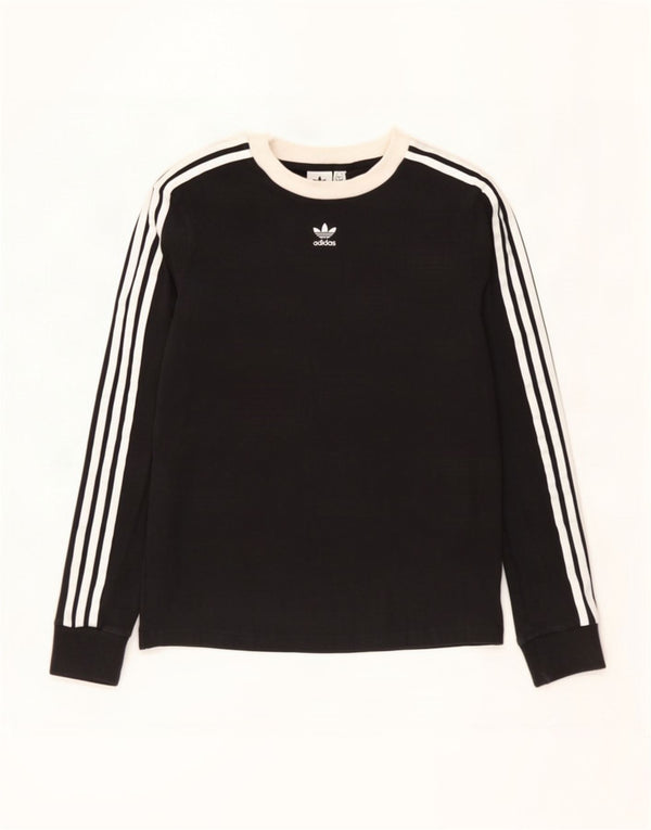 Adidas Womens Top Long Sleeve UK 12 Medium Black