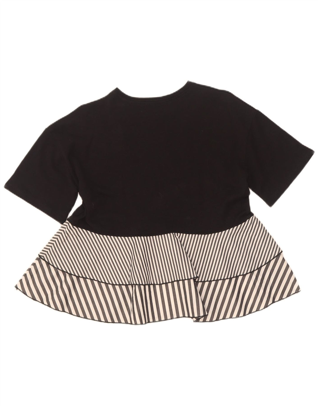 Zara Womens Blouse Top UK 10 Small Black Striped