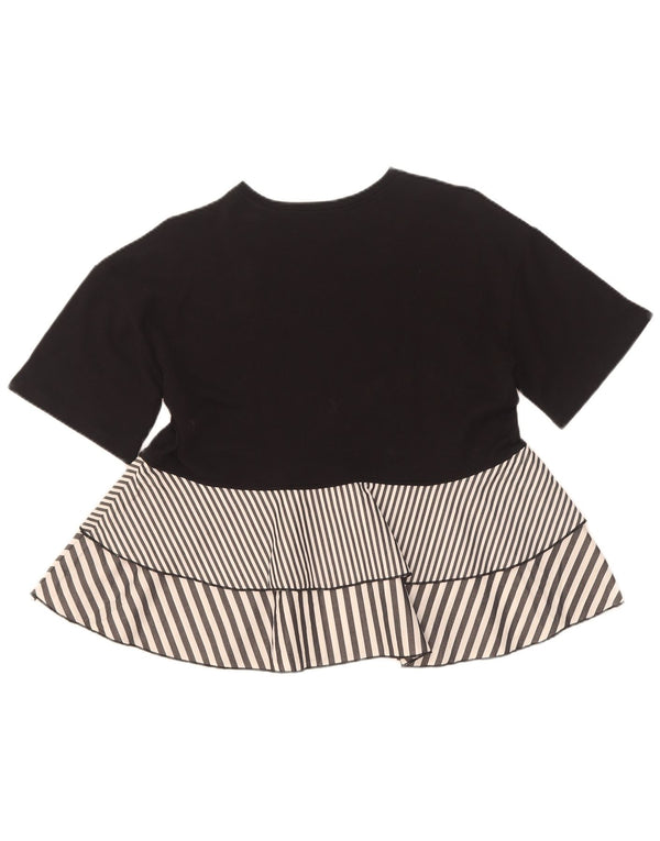 Zara Womens Blouse Top UK 10 Small Black Striped
