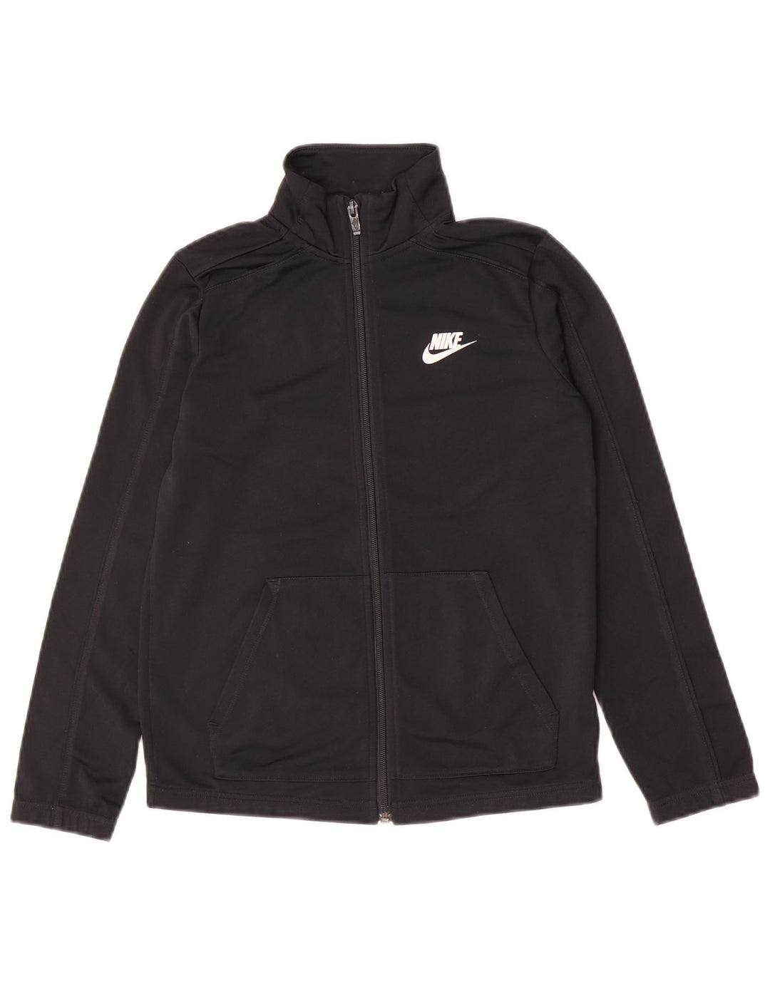 Nike Boys Tracksuit Top Jacket 10-11 Years Medium Black Polyester