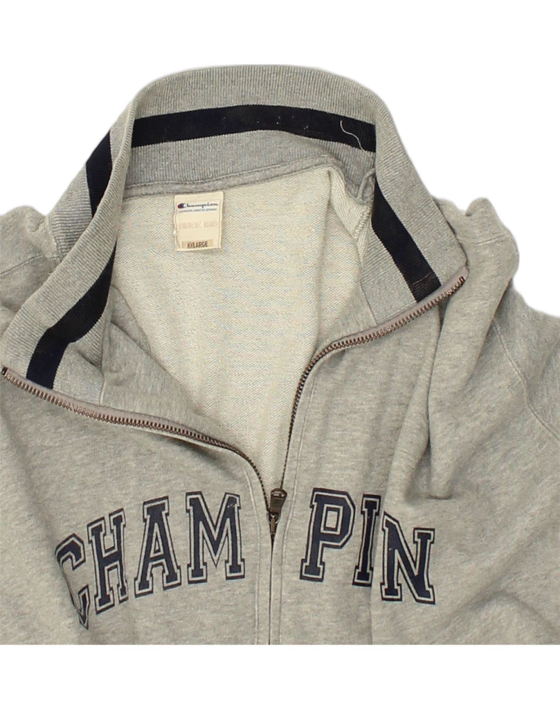 CHAMPION Mens Graphic Tracksuit Top Jacket 2XL Grey Cotton | Vintage Champion | Thrift | Second-Hand Champion | Used Clothing | Messina Hembry 