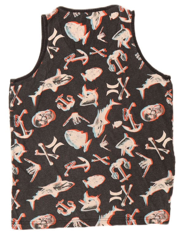 Hurley Boys Graphic Vest Top 12-13 Years Large Grey Animal Print