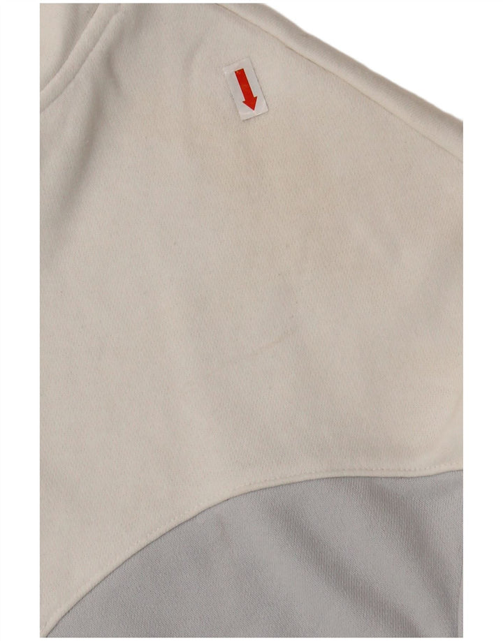 NIKE Womens Air Oversized Hoodie Jumper UK 14 Medium Off White Colourblock