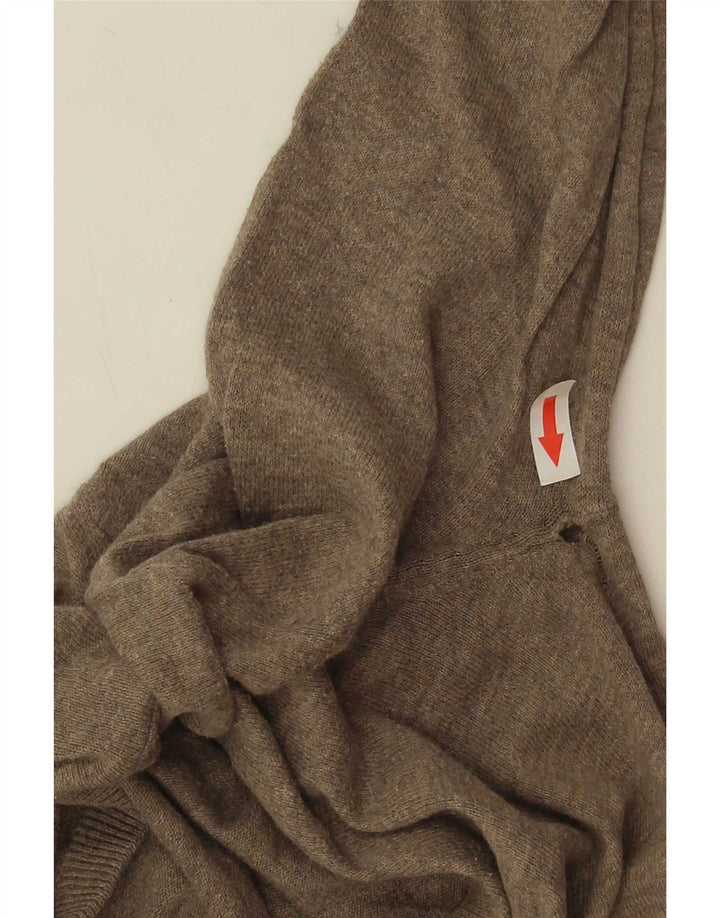 Topshop Womens V-Neck Jumper Sweater UK 12 Medium Grey Cotton