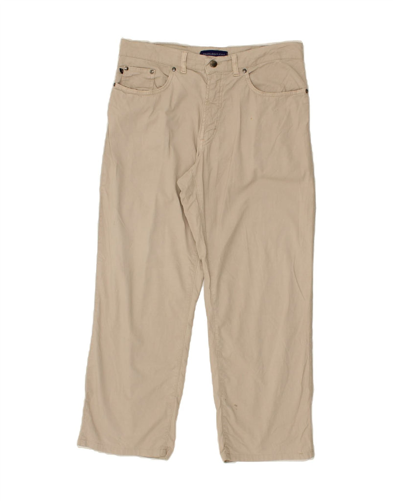 TRUSSARDI Mens Straight Casual Trousers W40 L28 Beige Cotton Vintage Trussardi and Second-Hand Trussardi from Messina Hembry 