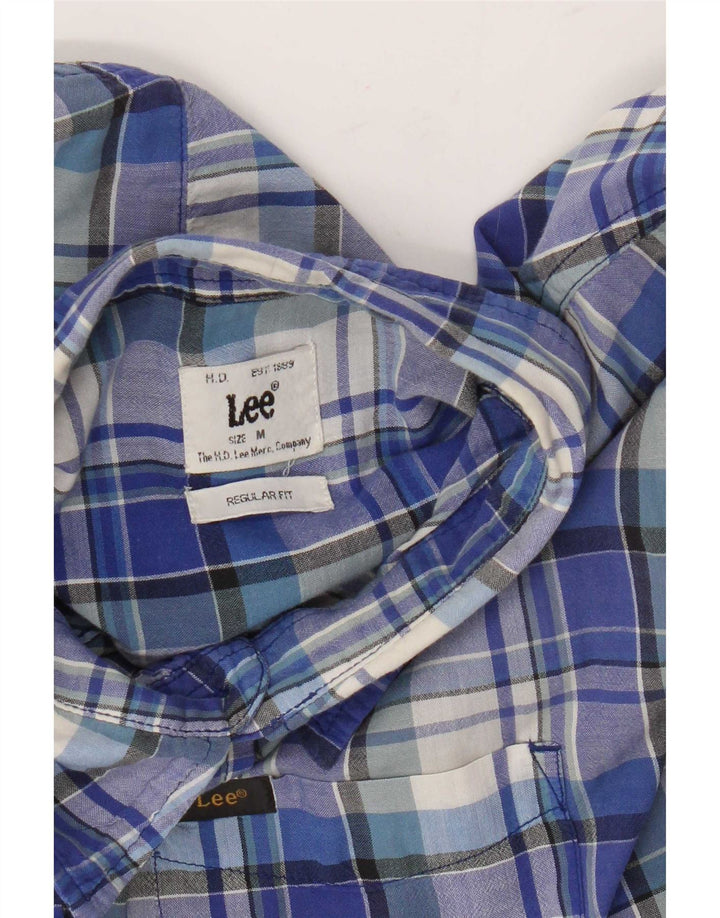 Lee Womens Short Sleeve Regular Fit Shirt UK 14 Medium Blue Plaid