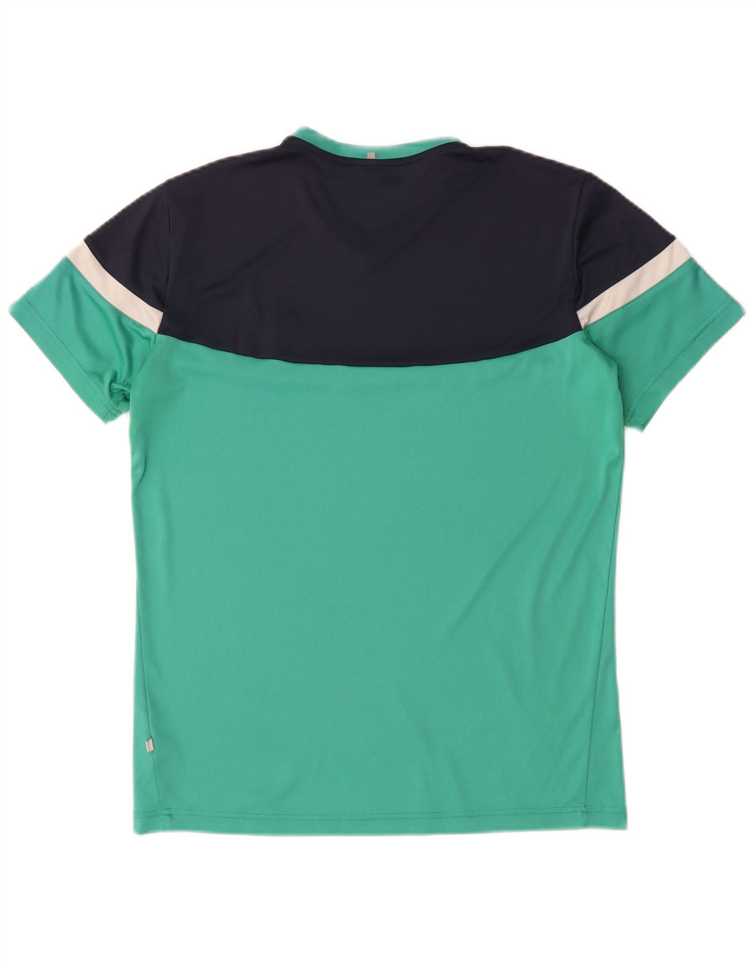 Fila Mens T-Shirt Top IT 50 Medium Turquoise Colourblock Polyester