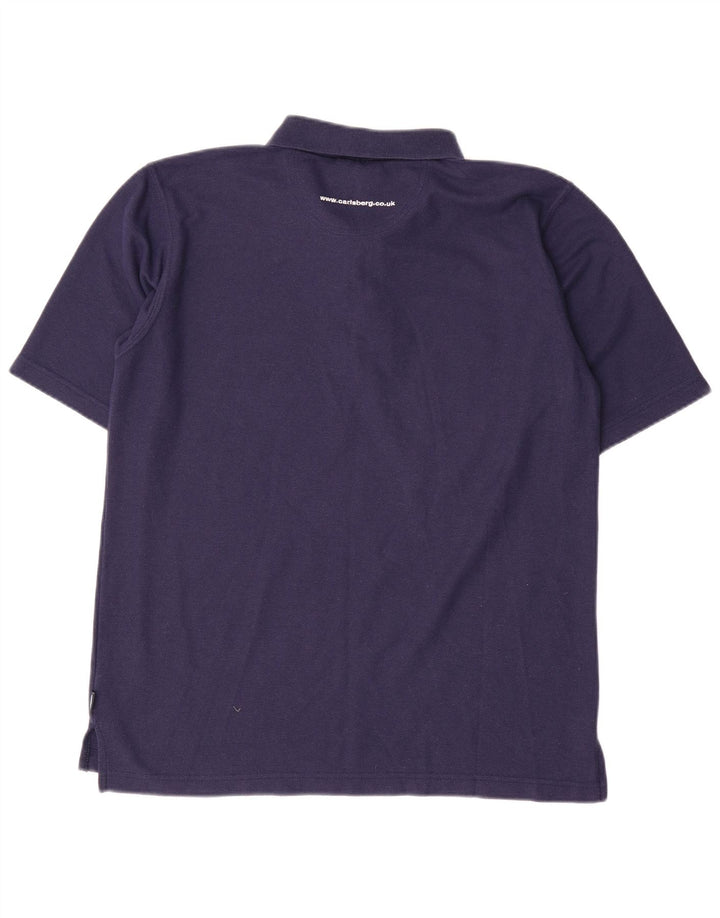 Umbro Mens Polo Shirt Large Navy Blue Polyester