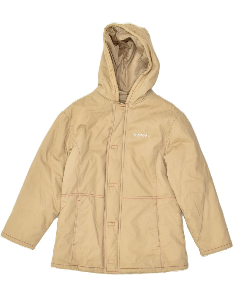 REEBOK Girls Hooded Windbreaker Jacket 11-12 Years Beige Cotton | Vintage Reebok | Thrift | Second-Hand Reebok | Used Clothing | Messina Hembry 