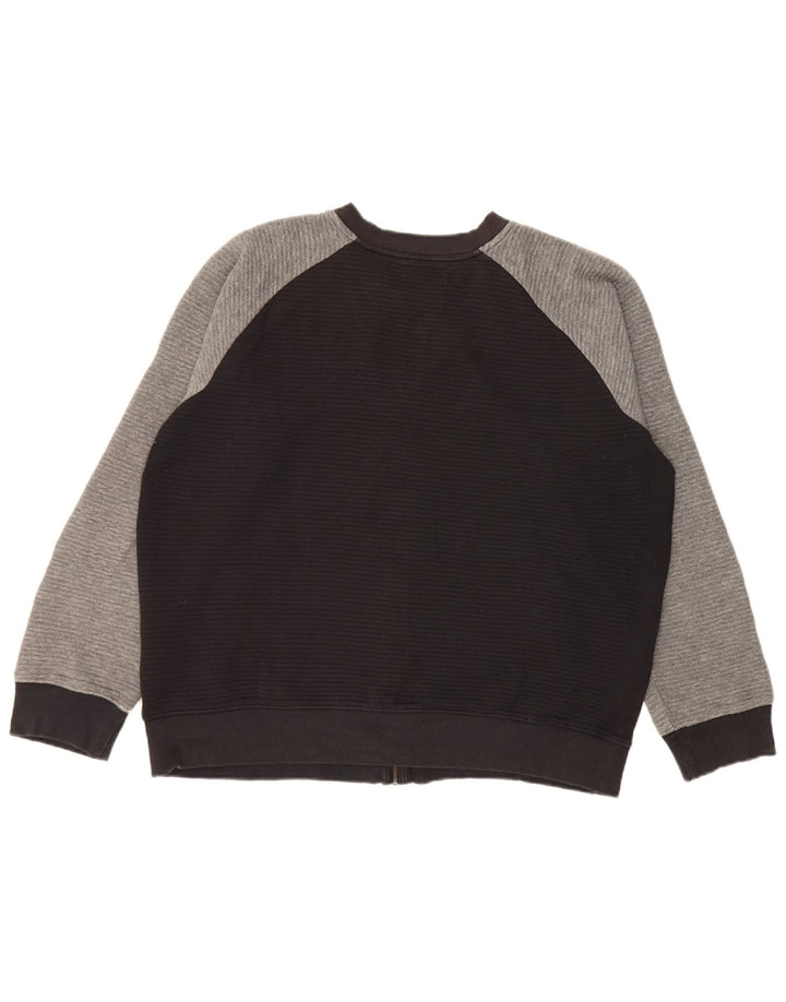 Zara Mens Tracksuit Top Jacket 2XL Black Colourblock Cotton