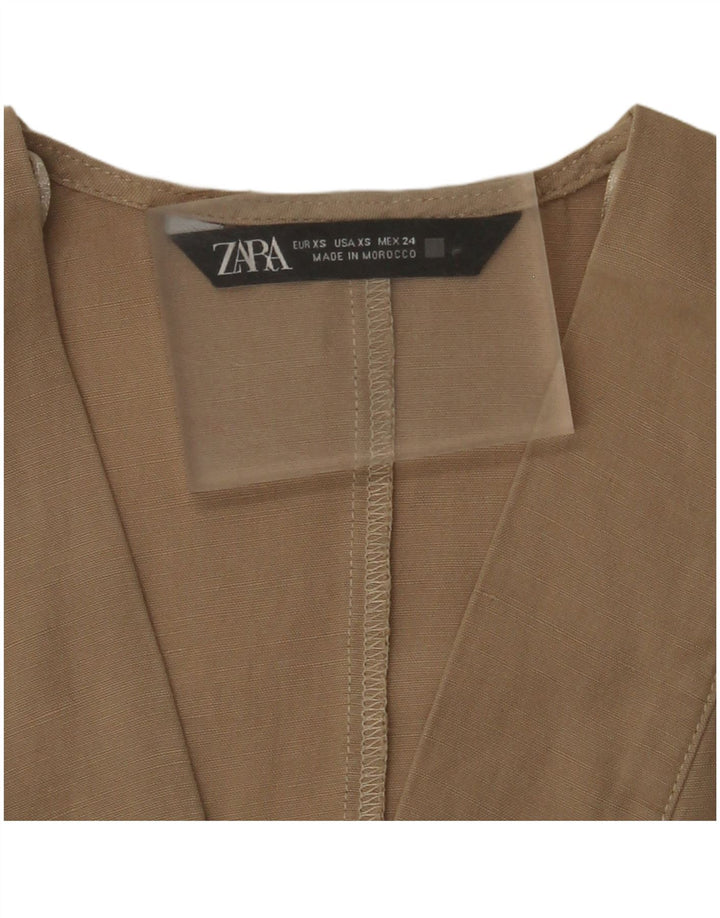 Zara Womens Oversized Shift Dress UK 6 XS Beige