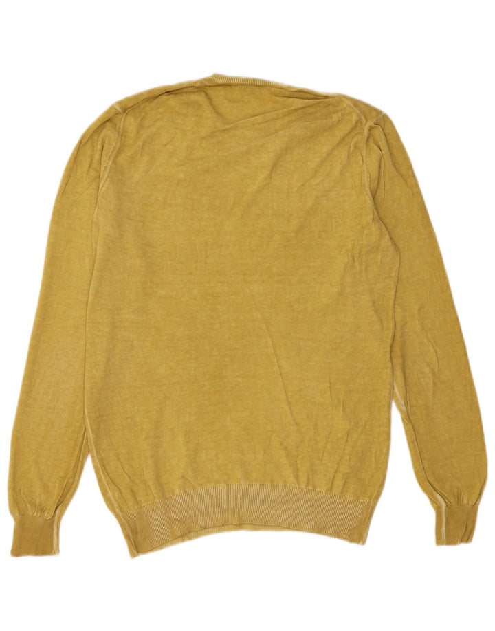 Sisley Womens Crew Neck Jumper Sweater UK 14 Medium Yellow