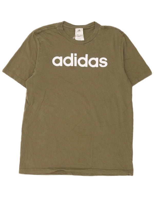 Adidas Mens Graphic T-Shirt Top Medium Khaki Cotton