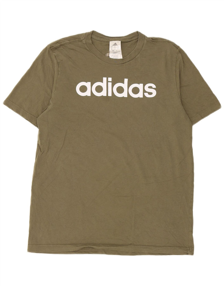 Adidas Mens Graphic T-Shirt Top Medium Khaki Cotton