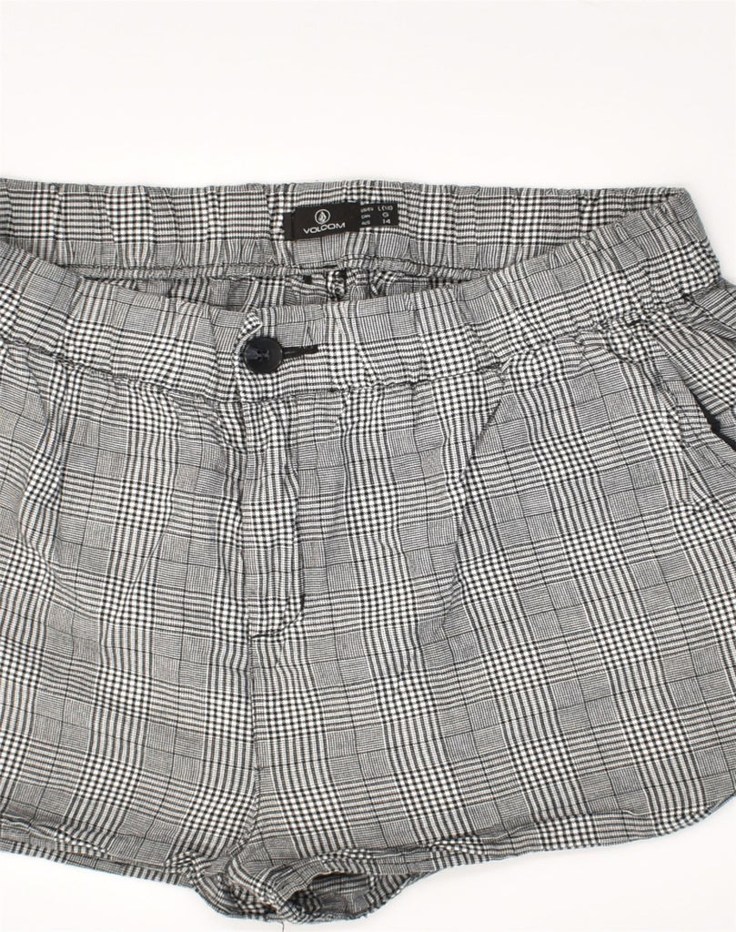 VOLCOM Womens Chino Shorts Large W32  Grey Check Cotton | Vintage Volcom | Thrift | Second-Hand Volcom | Used Clothing | Messina Hembry 