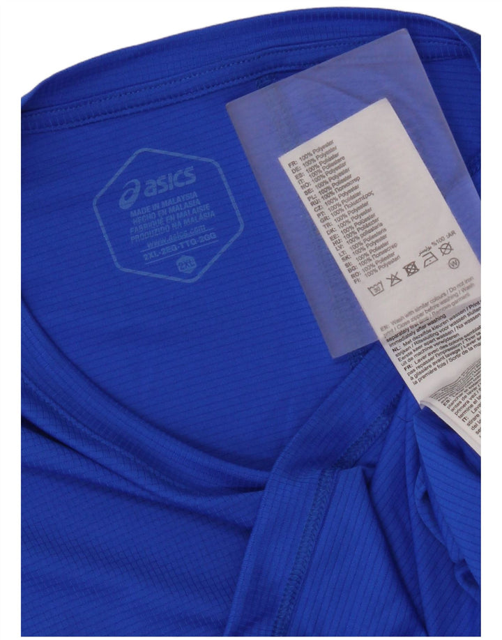 Asics Mens T-Shirt Top 2XL Blue Polyester